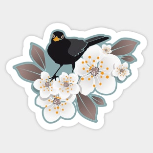 Waiting for the cherries // blue background Sticker